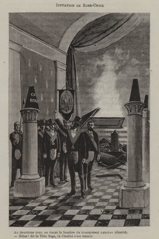 Innvielse av en suveren prins Rose Croix (gravering) av French School