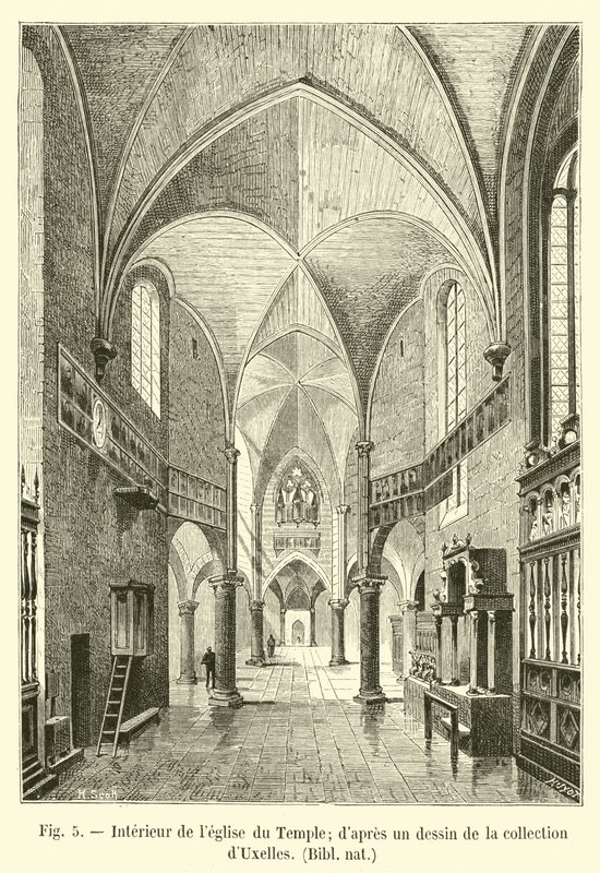Interiør av tempelkirken; fra en tegning i dUxelles-samlingen, Bibl nat av French School