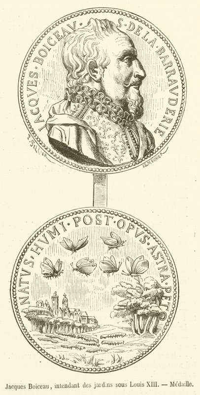 Jacques Boiceau, forvalter av hagene under Louis XIII, Medaille (gravering) av French School