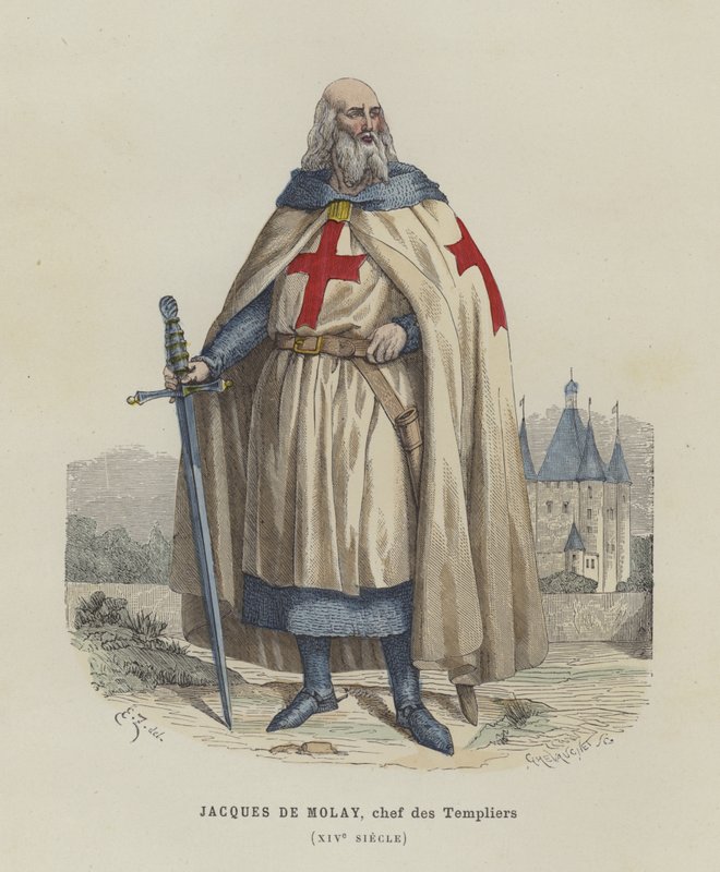 Jacques de Molay, siste stormester for tempelridderne, 1300-tallet av French School