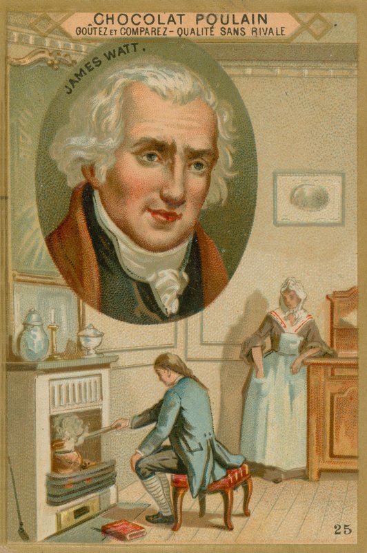 James Watt, Chocolat Poulain handelskort av French School