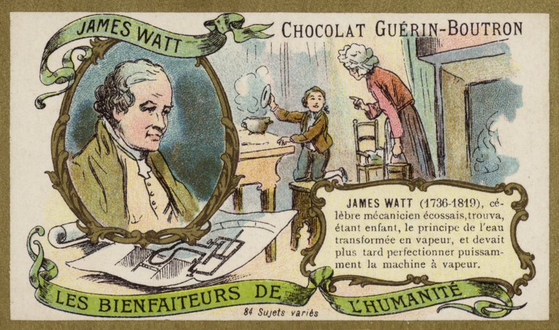 James Watt , skotsk ingeniør og oppfinner (chromolitho) av French School