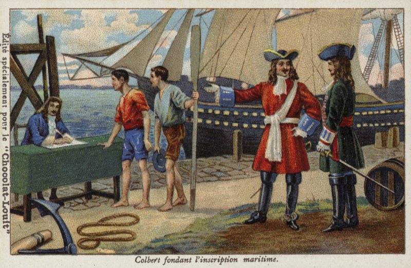 Jean-Baptiste Colbert oppretter det franske marineregisteret, 1600-tallet av French School