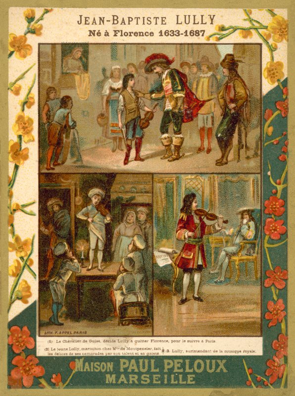 Jean-Baptiste Lully , fransk musiker og komponist (chromolitho) av French School