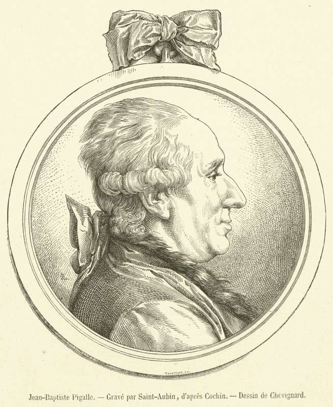 Jean-Baptiste Pigalle (gravering) av French School