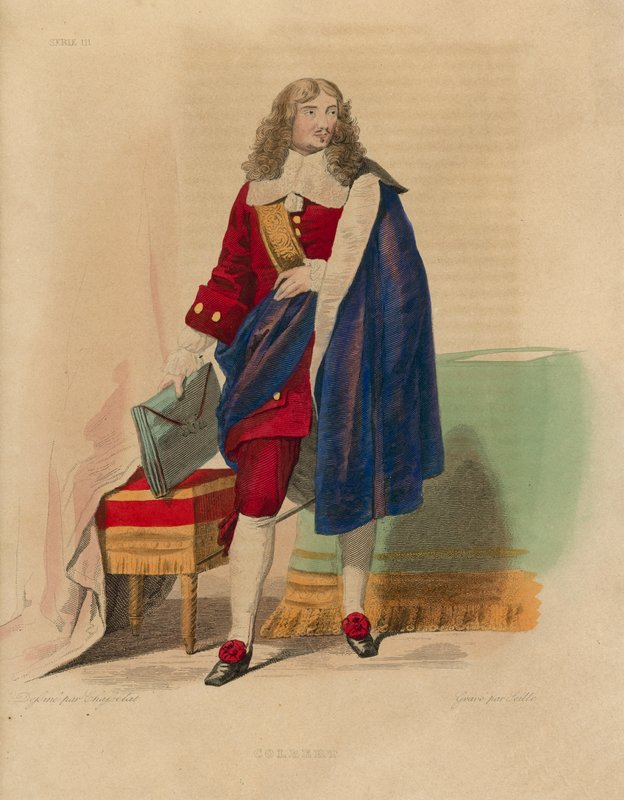 Jean Baptiste Colbert (farget gravering) av French School
