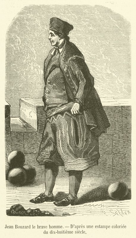 Jean Bouzard den modige mannen (gravering) av French School