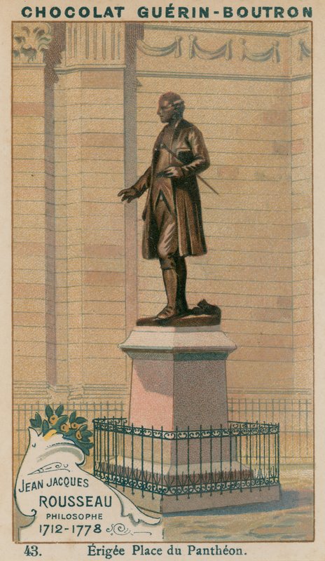 Jean Jacques Rousseau, filosof, 1712-1778, oppført Place du Pantheon av French School