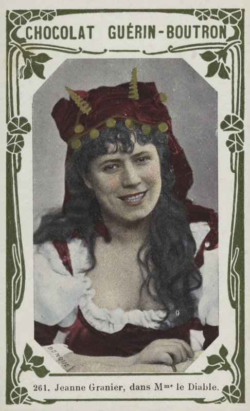Jeanne Granier, i Madame le Diable (farget bilde) av French School