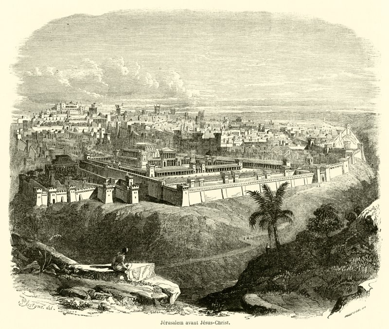 Jerusalem avant Jesus-Kristus (gravering) av French School