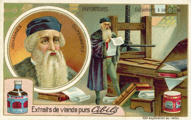Johannes Gutenberg - oppfinner av trykkpressen av French School