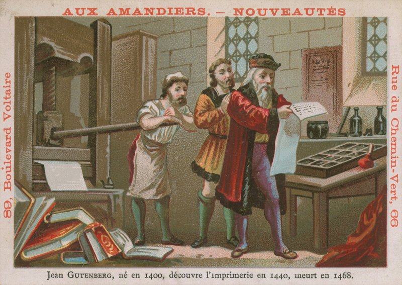 Johannes Gutenberg, tysk oppfinner og skriver fra 1400-tallet av French School