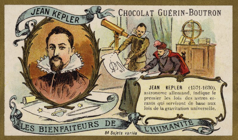 Johannes Kepler , tysk astronom (chromolitho) av French School
