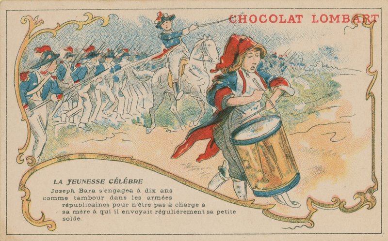 Joseph Bara, en berømt ung fransk republikansk soldat på tidspunktet for den franske revolusjonen av French School
