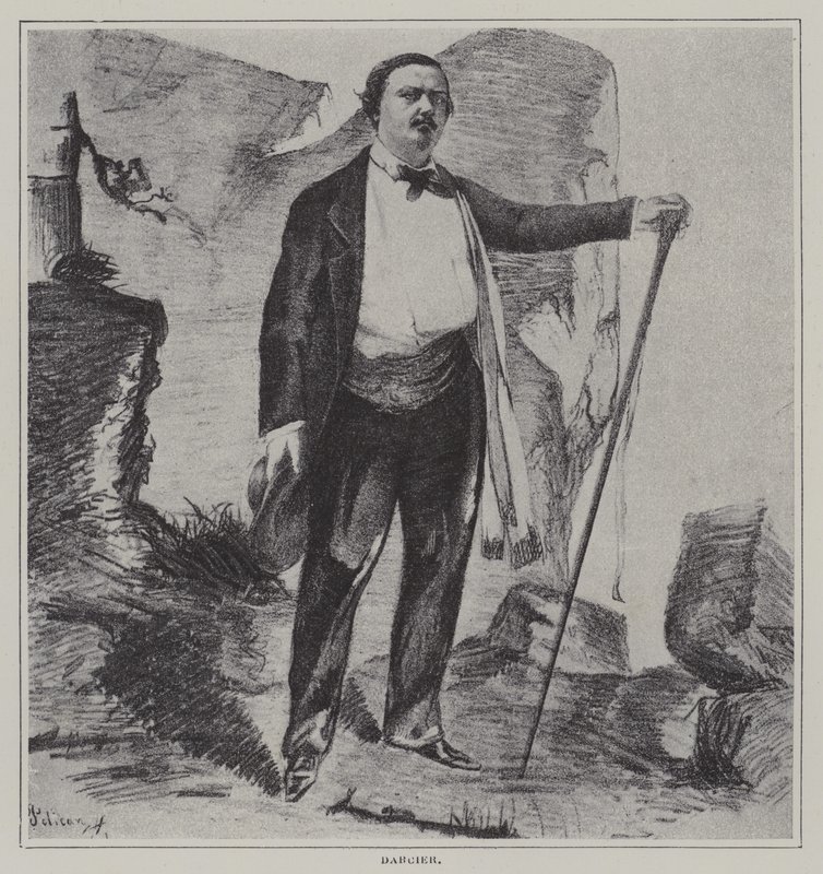 Joseph Darcier , fransk sanger, skuespiller og komponist (litho) av French School