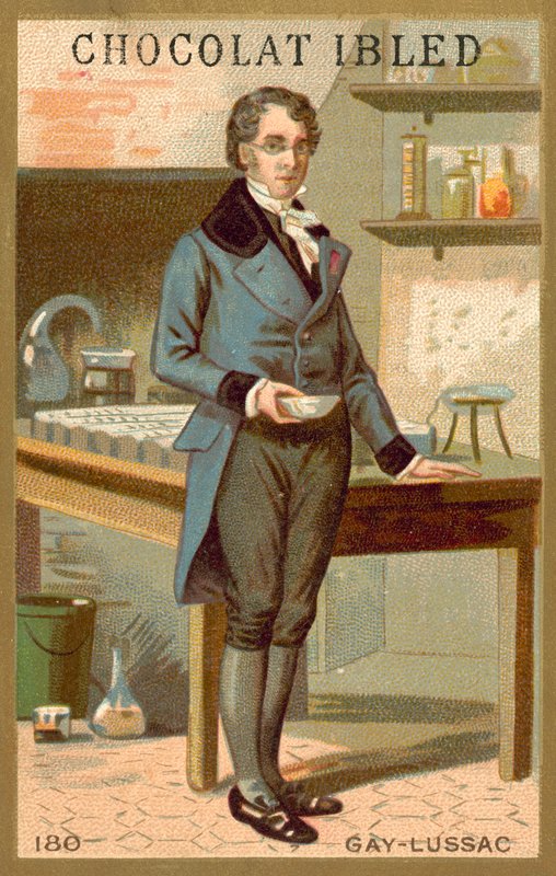 Joseph Louis Gay-Lussac , fransk kjemiker og fysiker (chromolitho) av French School