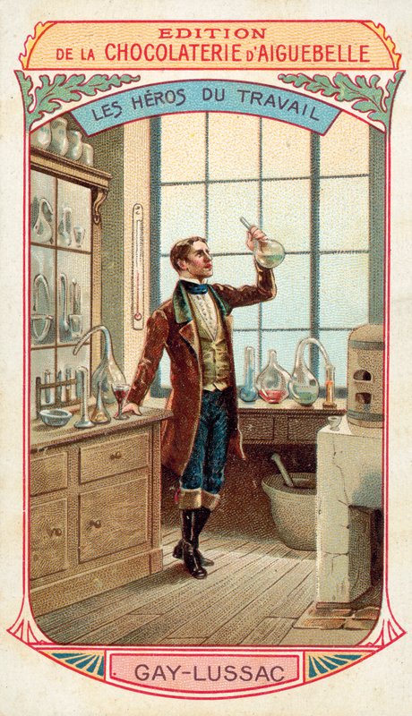 Joseph Louis Gay-Lussac , fransk kjemiker og fysiker (chromolitho) av French School