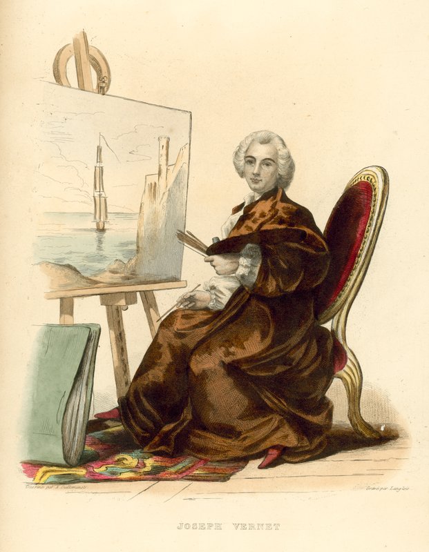 Joseph Vernet (farget gravering) av French School