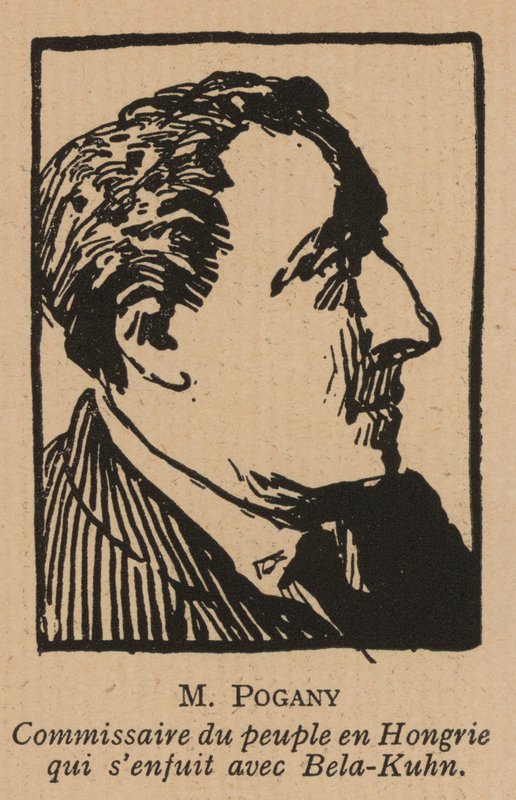 Jozsef Pogany , ungarsk kommunistisk revolusjonær politiker, medlem av regjeringen i den ungarske sovjetrepublikken i 1919 (lito) av French School