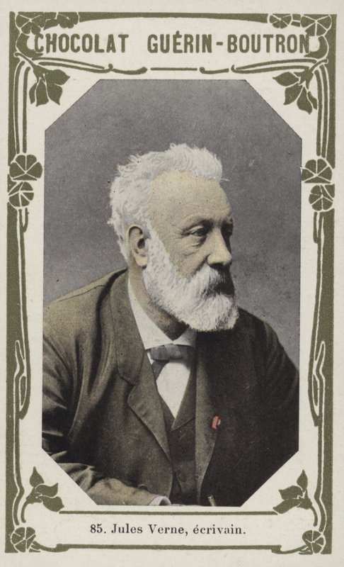 Jules Verne, ecrivain (farget bilde) av French School
