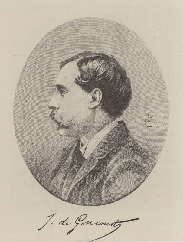 Jules de Goncourt , fransk romanforfatter (gravering) av French School