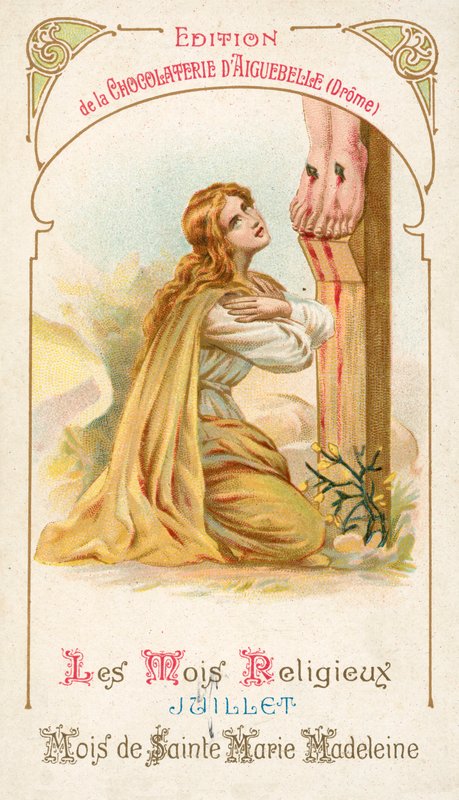 Juli, måneden St Mary Magdalene (chromolitho) av French School