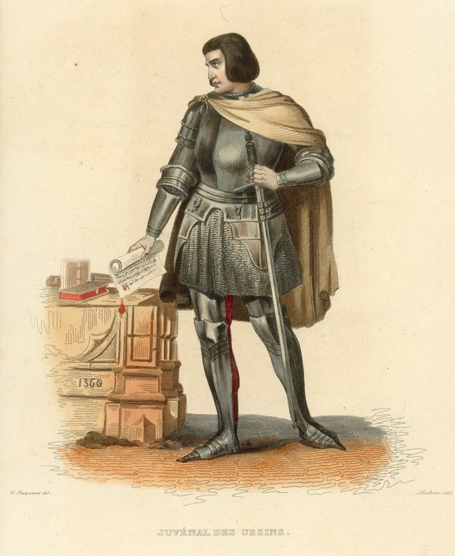 Juvenal des Ursins (farget gravering) av French School