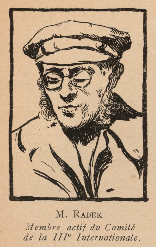 Karl Radek, polsk marxistisk revolusjonær og sekretær for Den tredje kommunistiske internasjonale (Komintern) (lito) av French School