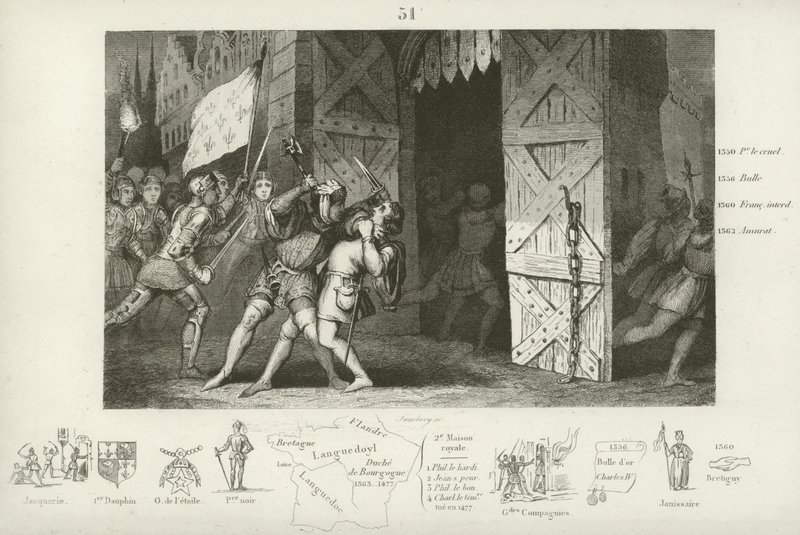 Drap på Etienne Marcel, prost for kjøpmennene i Paris, av Jean Maillard, Paris, juli 1358 av French School