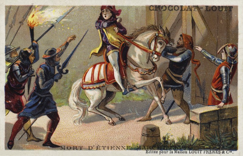Drap på Etienne Marcel, prost for kjøpmennene i Paris, av Jean Maillard, Paris, juli 1358 av French School