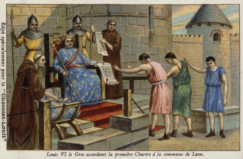 Kong Louis VI av Frankrike ga det første charteret til byen Laon, 1128 av French School