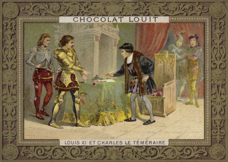 Kong Ludvig XI av Frankrike og Karl den dristige, hertugen av Burgund av French School