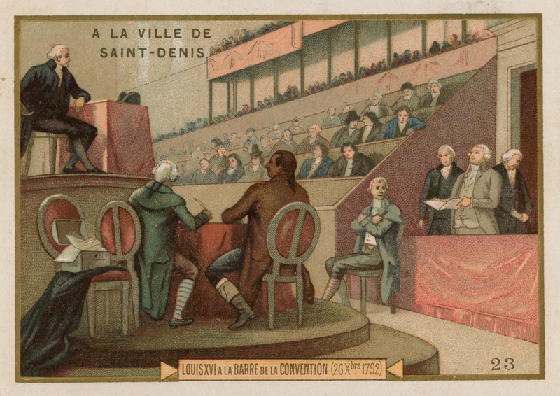 Kong Louis XVI av Frankrike på rettssak før den nasjonale konvensjonen, 1792 av French School