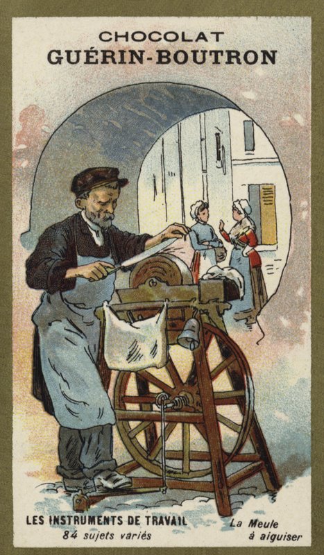 Knivslipende slipestein av French School