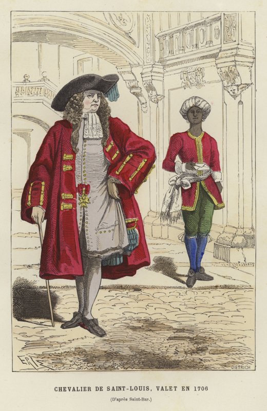 Ridder av Saint Louis-ordenen og en tjener, 1706 av French School