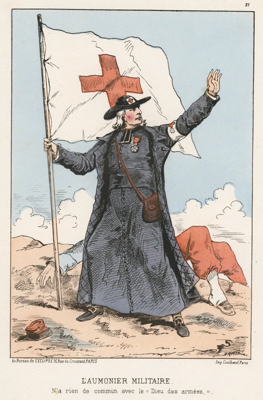 Den militære kapellan (farget gravering) av French School