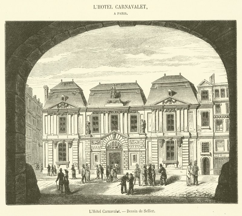 The Hotel Carnavalet (gravering) av French School