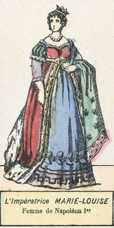 Keiserinne Marie-Louise, kone til Napoleon I (farget gravering) av French School