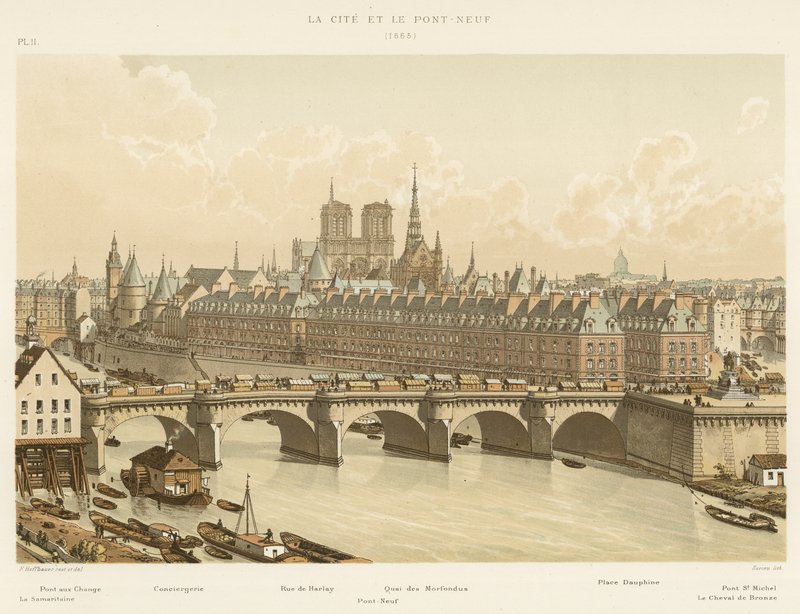 Byen og Pont-Neuf, 1665 av French School