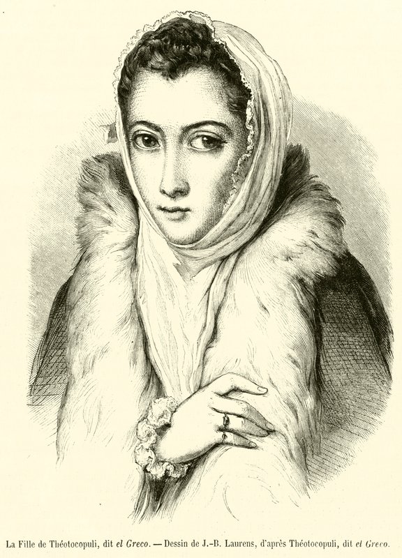 Theotocopulis datter, kjent som el Greco (gravering) av French School