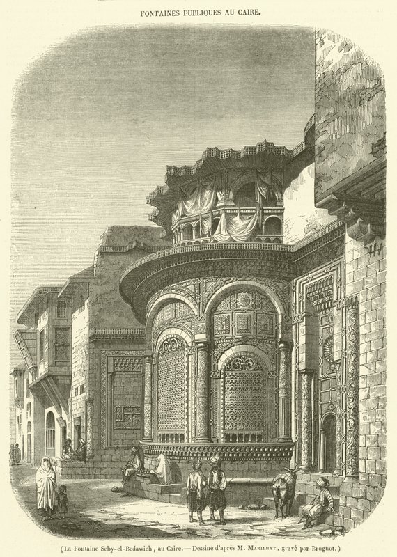 Seby-el-Bedawieh-fontenen i Kairo (gravering) av French School