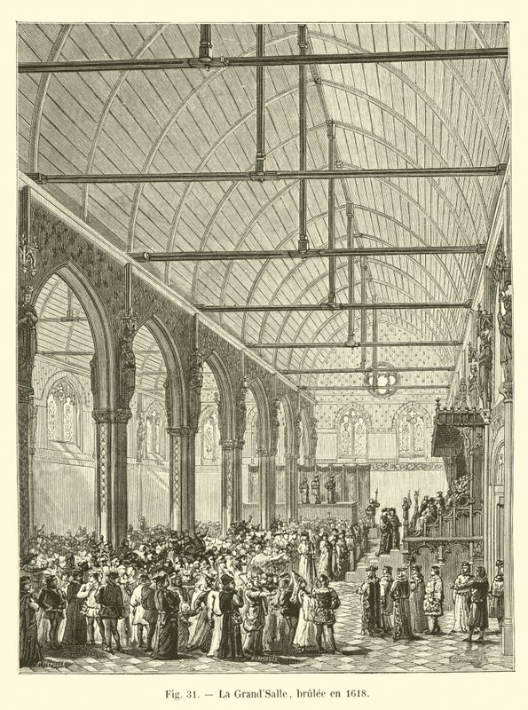 GrandSalle, brant ned i 1618 av French School