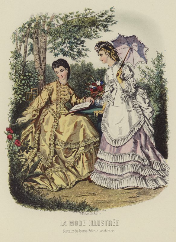 La Mode Illustree, to velkledde kvinner av French School