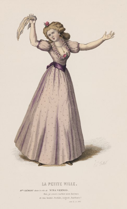 La Petite Ville, Act II, Sc XVII (farget gravering) av French School