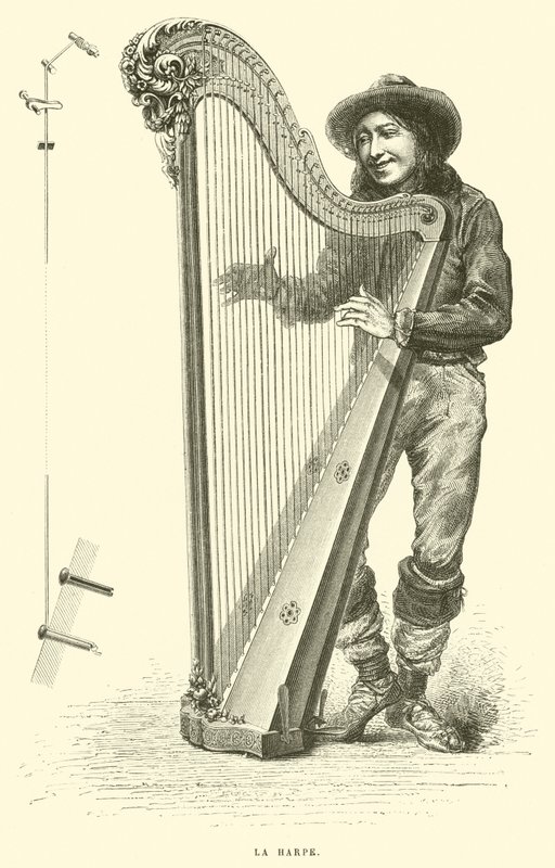 La harpe (gravering) av French School