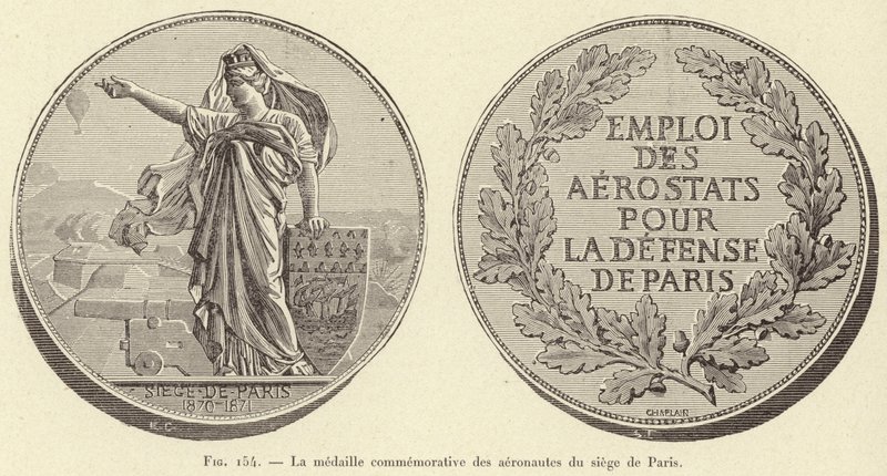 Jubileumsmedaljen til aeronautene fra beleiringen av Paris (gravering) av French School