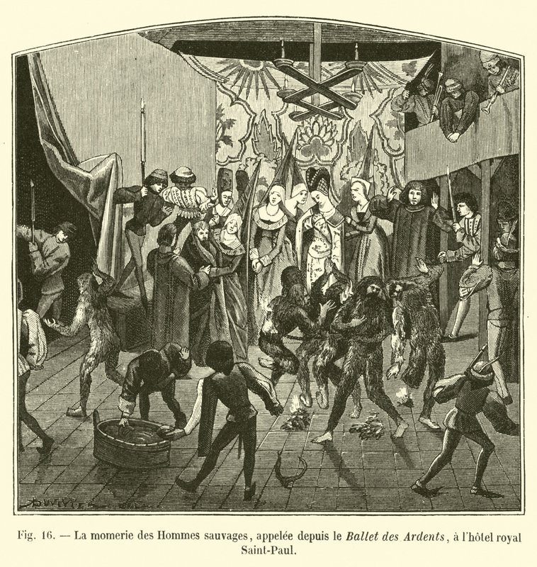 The Wild Men mummery, siden kalt Ballet des Ardents, på Royal Hotel Saint-Paul av French School