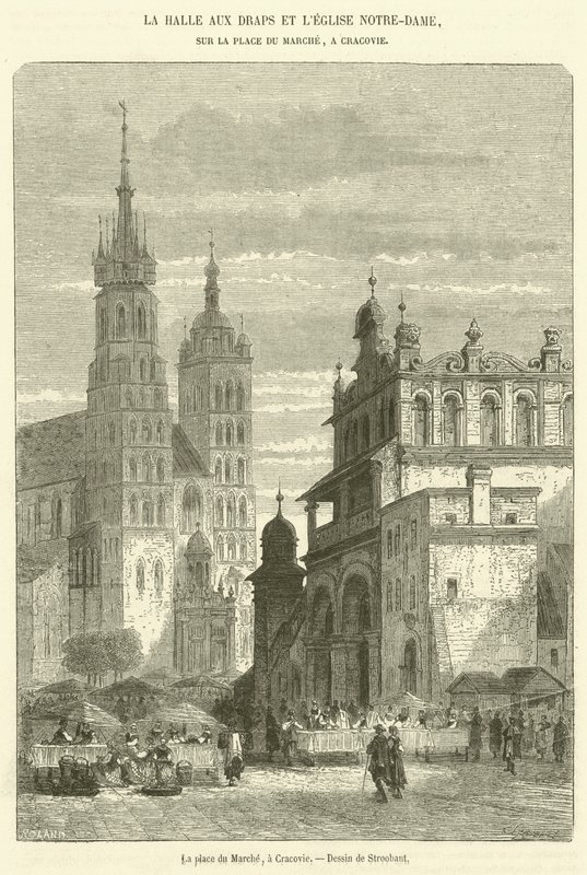 Market Square, Krakow (gravering) av French School
