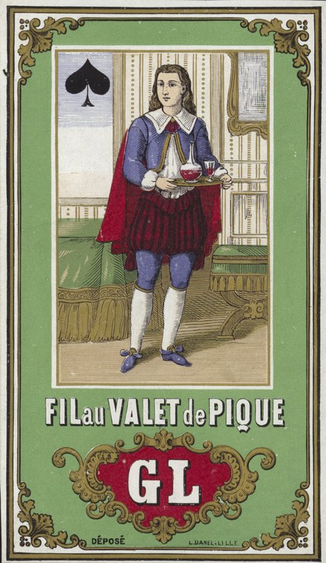 Etikett for Jack of Spades-tråd av French School