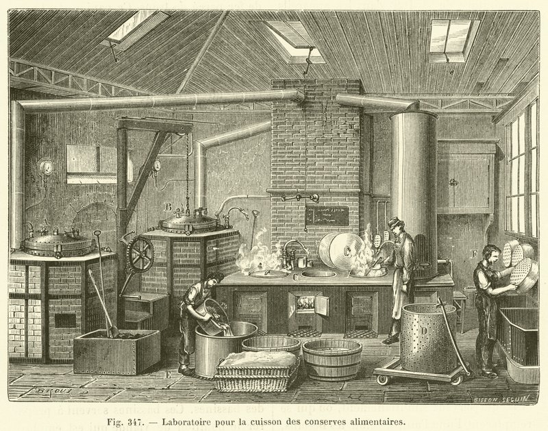 Laboratorium for tilberedning av hermetikk (gravering) av French School